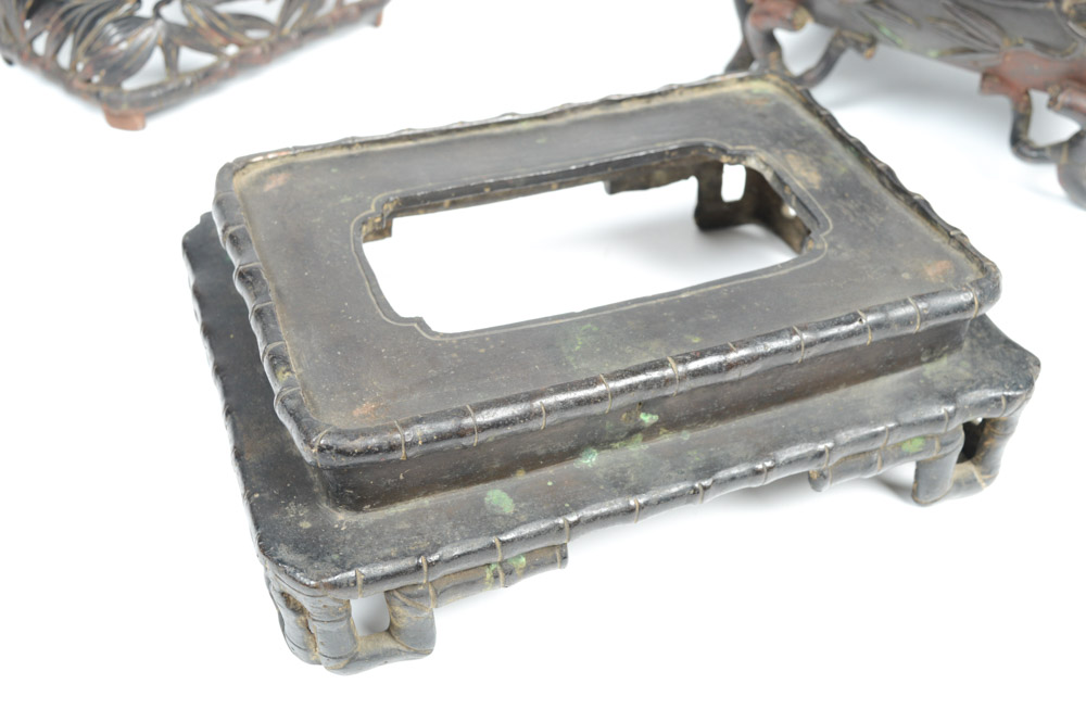 Chinese Bronze Bamboo Motif Incense Burner