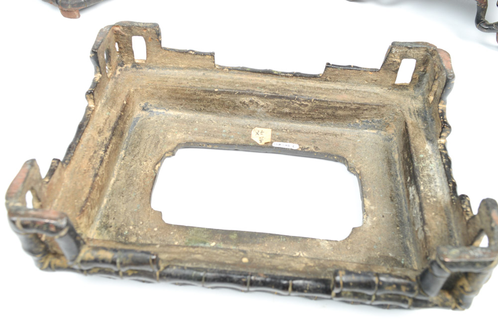 Chinese Bronze Bamboo Motif Incense Burner