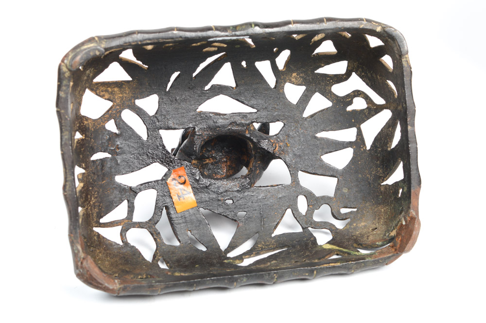 Chinese Bronze Bamboo Motif Incense Burner