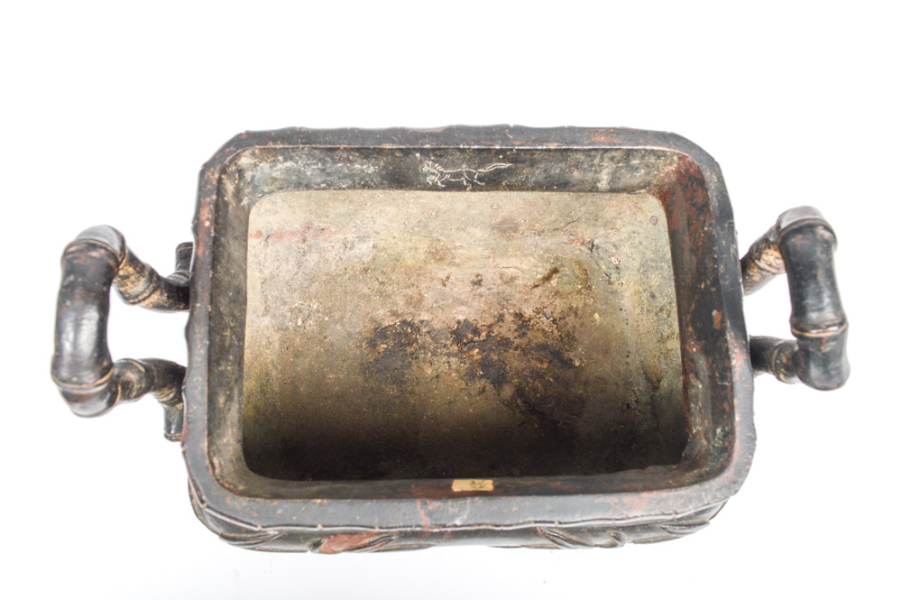 Chinese Bronze Bamboo Motif Incense Burner