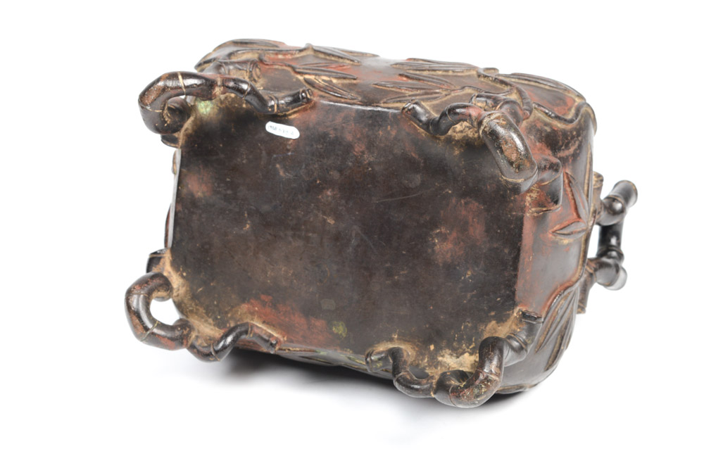 Chinese Bronze Bamboo Motif Incense Burner
