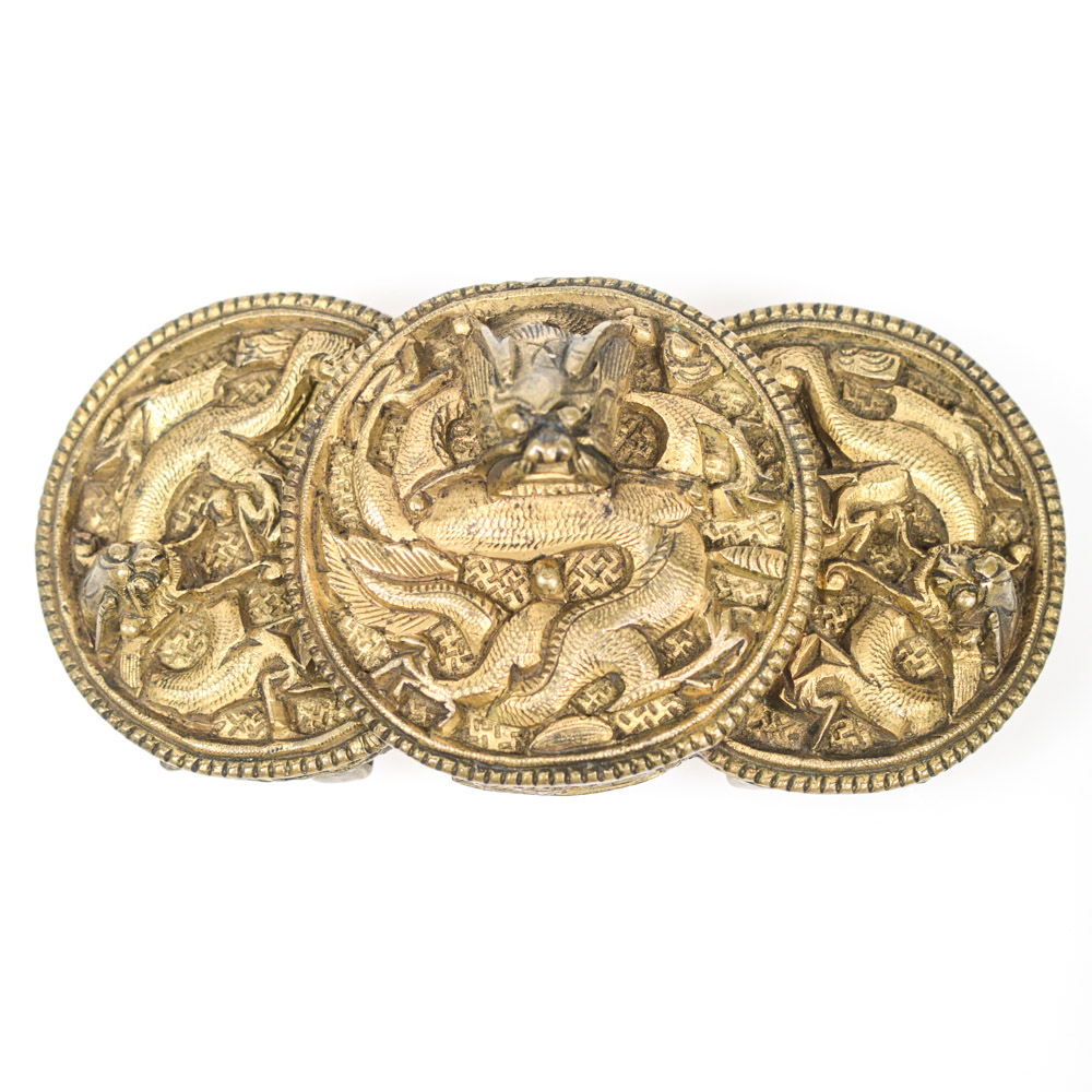 Antique Chinese Brass Belt Buckle