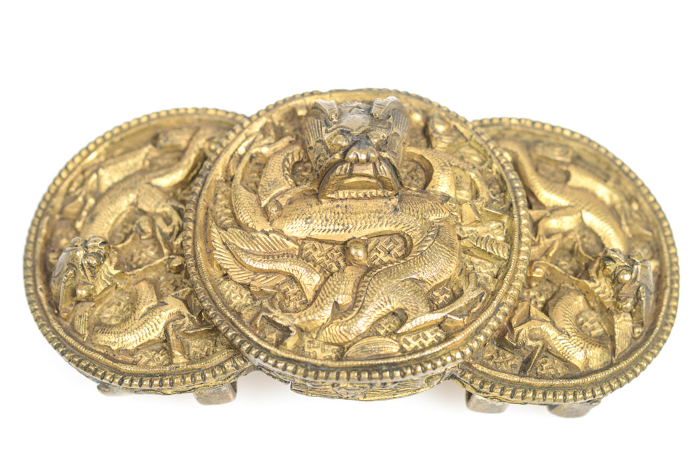 Antique Chinese Brass Belt Buckle
