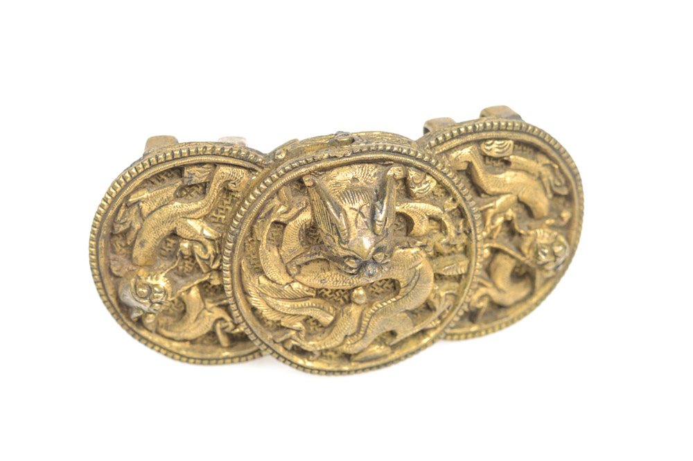 Antique Chinese Brass Belt Buckle
