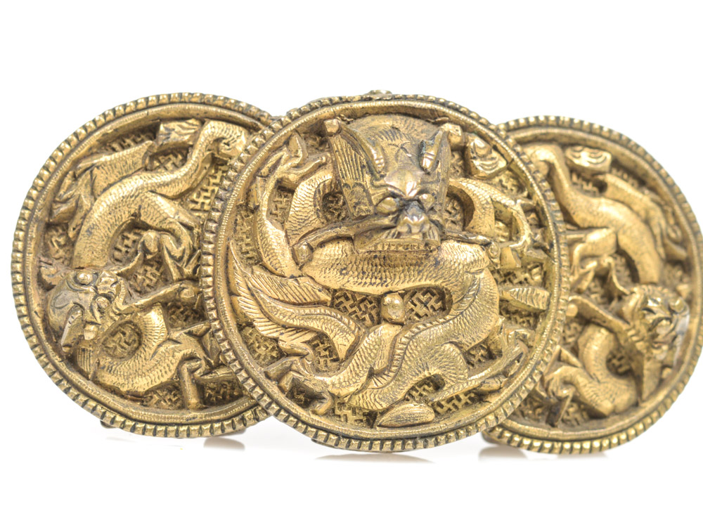 Antique Chinese Brass Belt Buckle