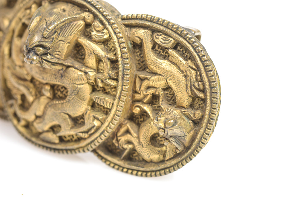Antique Chinese Brass Belt Buckle