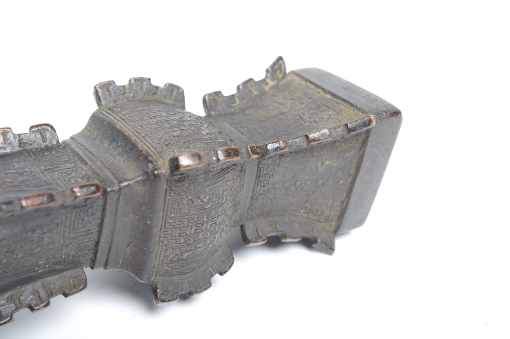 Antique Chinese Bronze Gu Form Vase