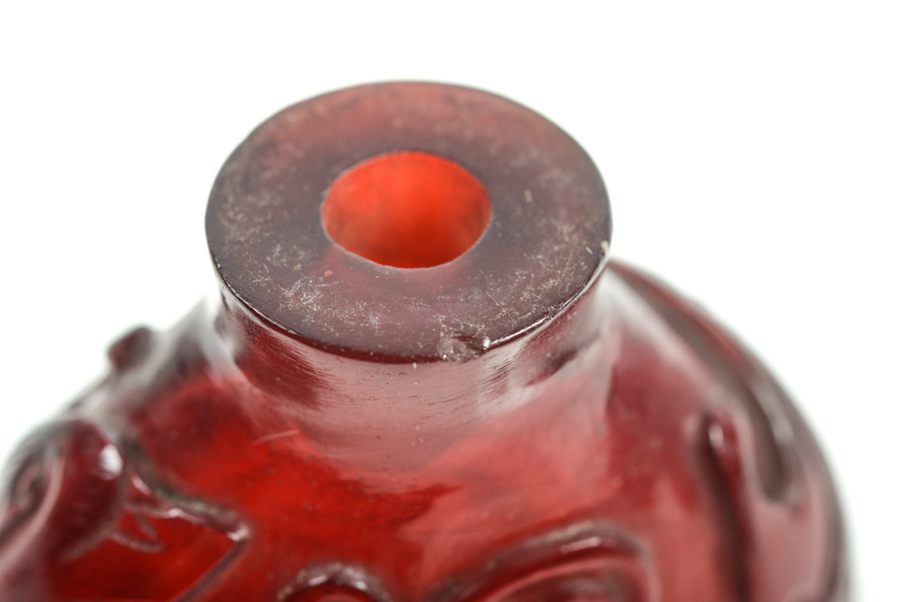 Antique Chinese Red Glass Snuff Bottle