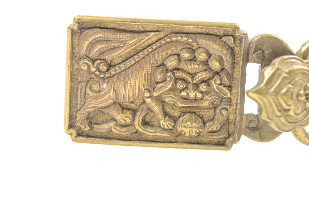 Antique Chinese Brass Lion Buckle