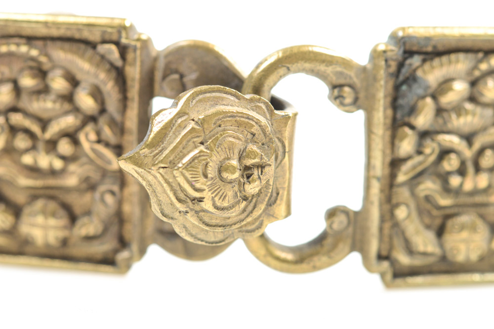 Antique Chinese Brass Lion Buckle