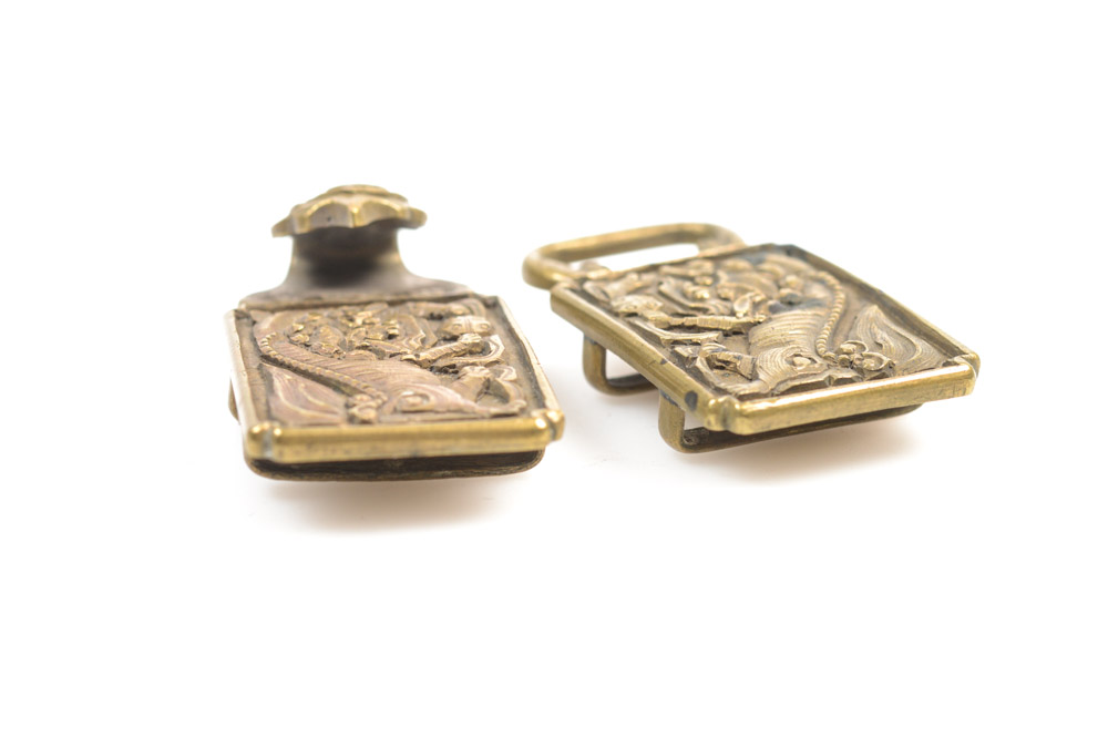 Antique Chinese Brass Lion Buckle