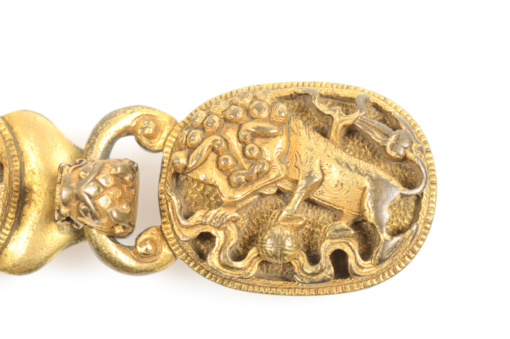 Antique Chinese Brass Lion Buckle