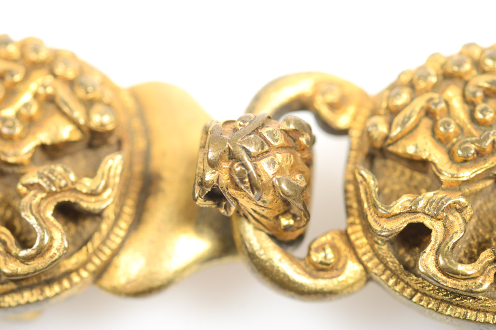 Antique Chinese Brass Lion Buckle