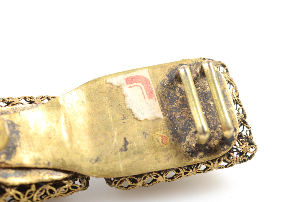 Antique Chinese Silver and Turquoise Buckle