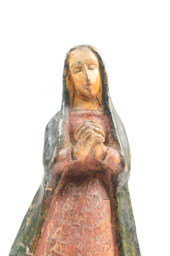 Antique Carved Santos Figure of the Blessed Virgin Mary