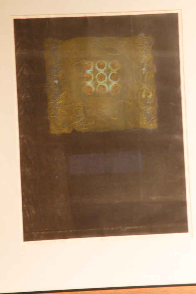 Tajima Hiroyuki Limited Edition 1968 Sōsaku-hanga Woodblock Print "Wind Erosion A"