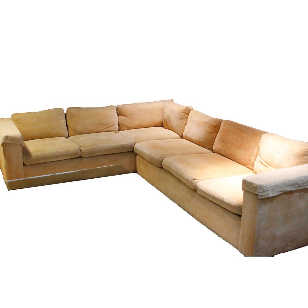 Beige Microfiber Sectional Sofa