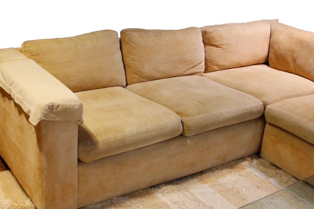 Beige Microfiber Sectional Sofa