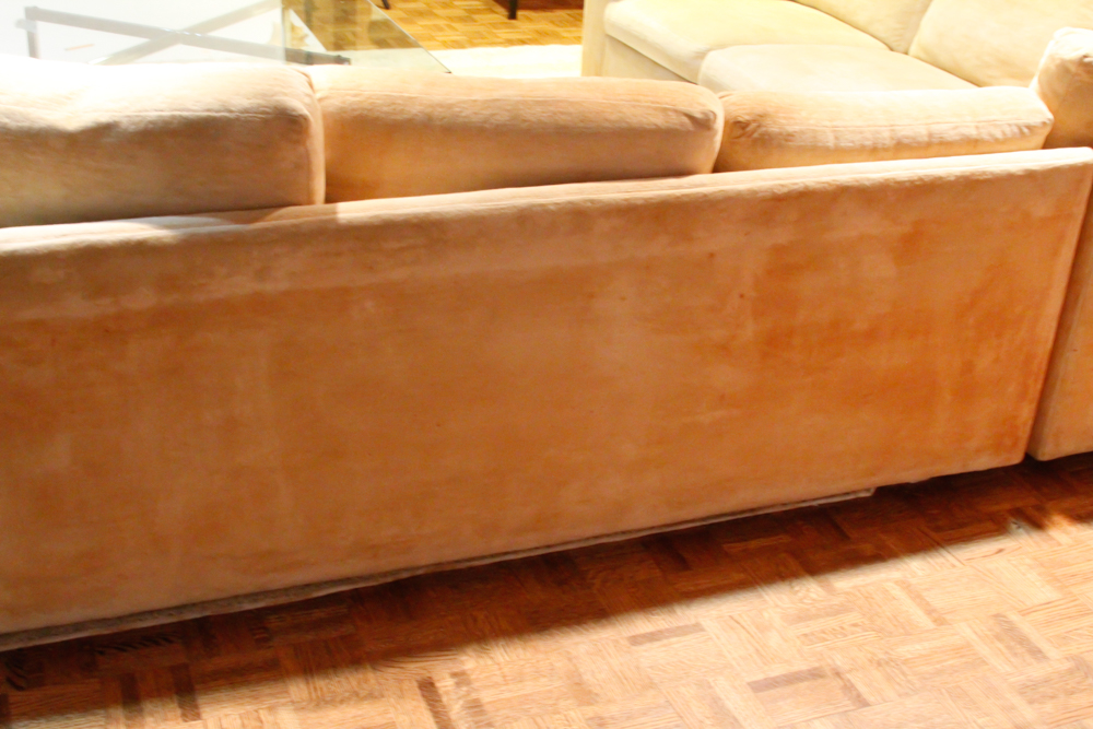 Beige Microfiber Sectional Sofa