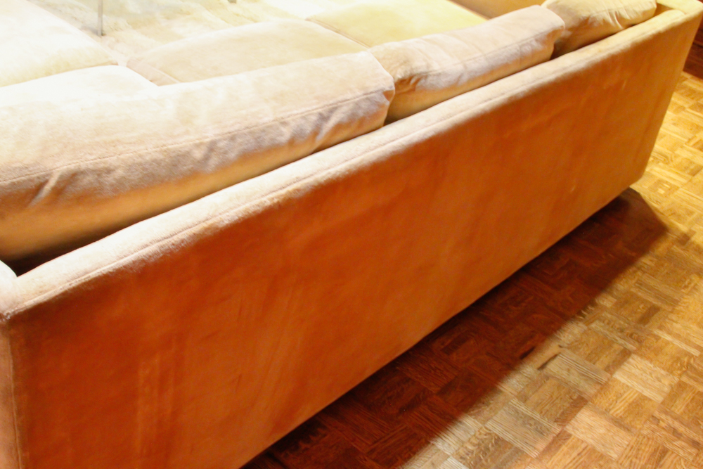 Beige Microfiber Sectional Sofa