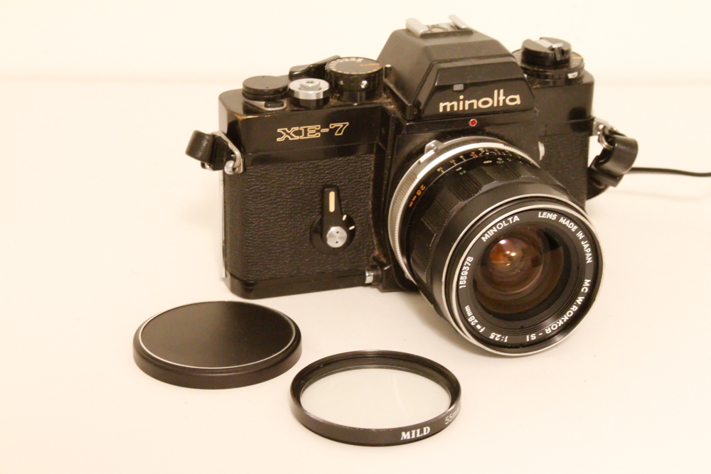 1970s Minolta XE-7 Camera, Lenses, and Accessories