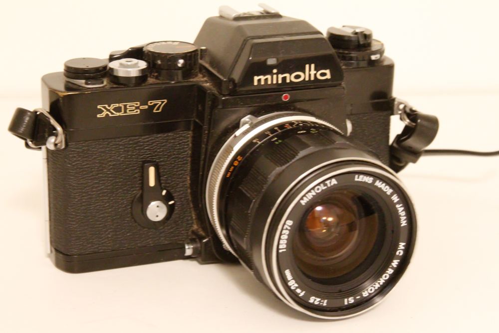 1970s Minolta XE-7 Camera, Lenses, and Accessories