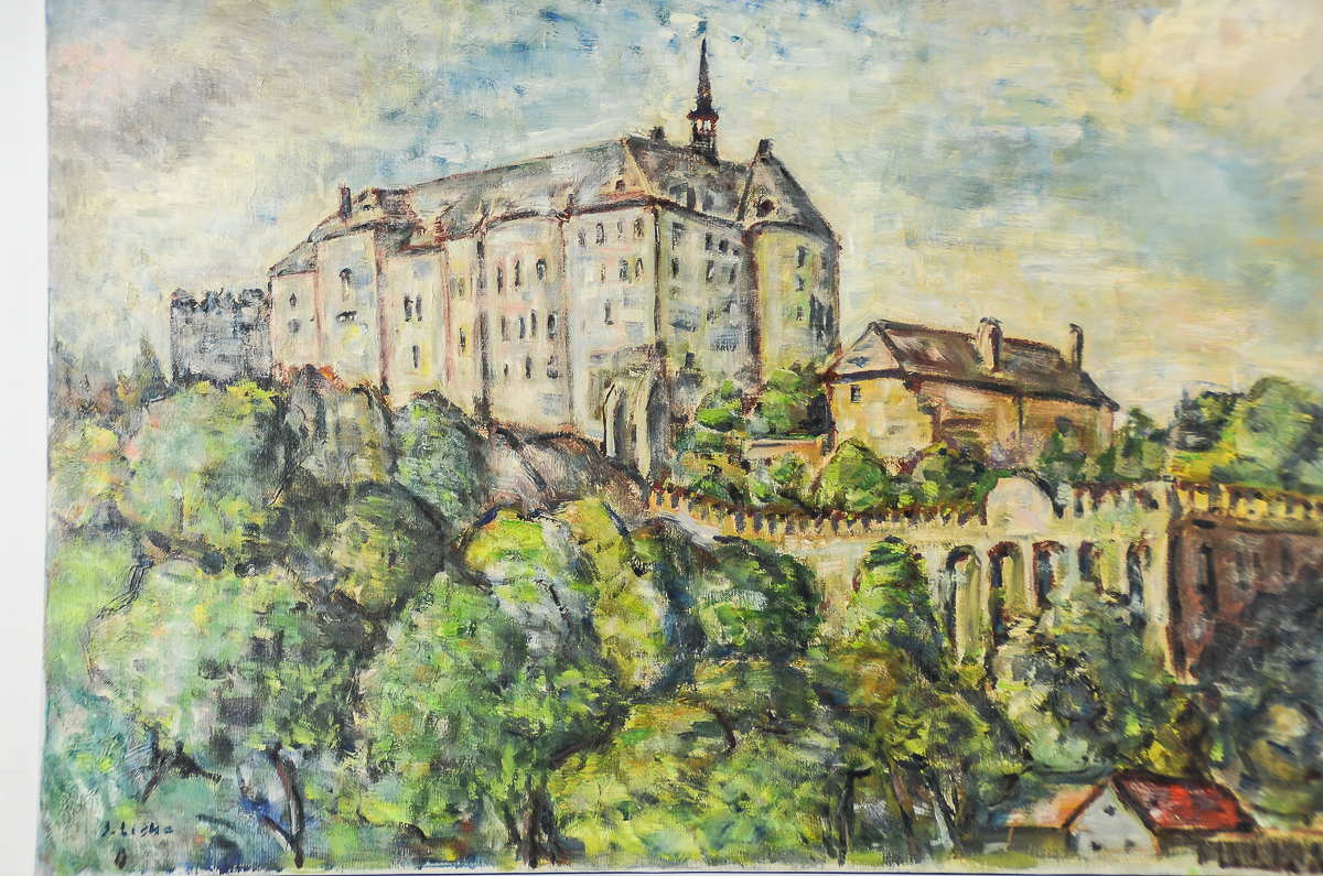 J. Lisko Oil Painting on Canvas "Prague Castle"