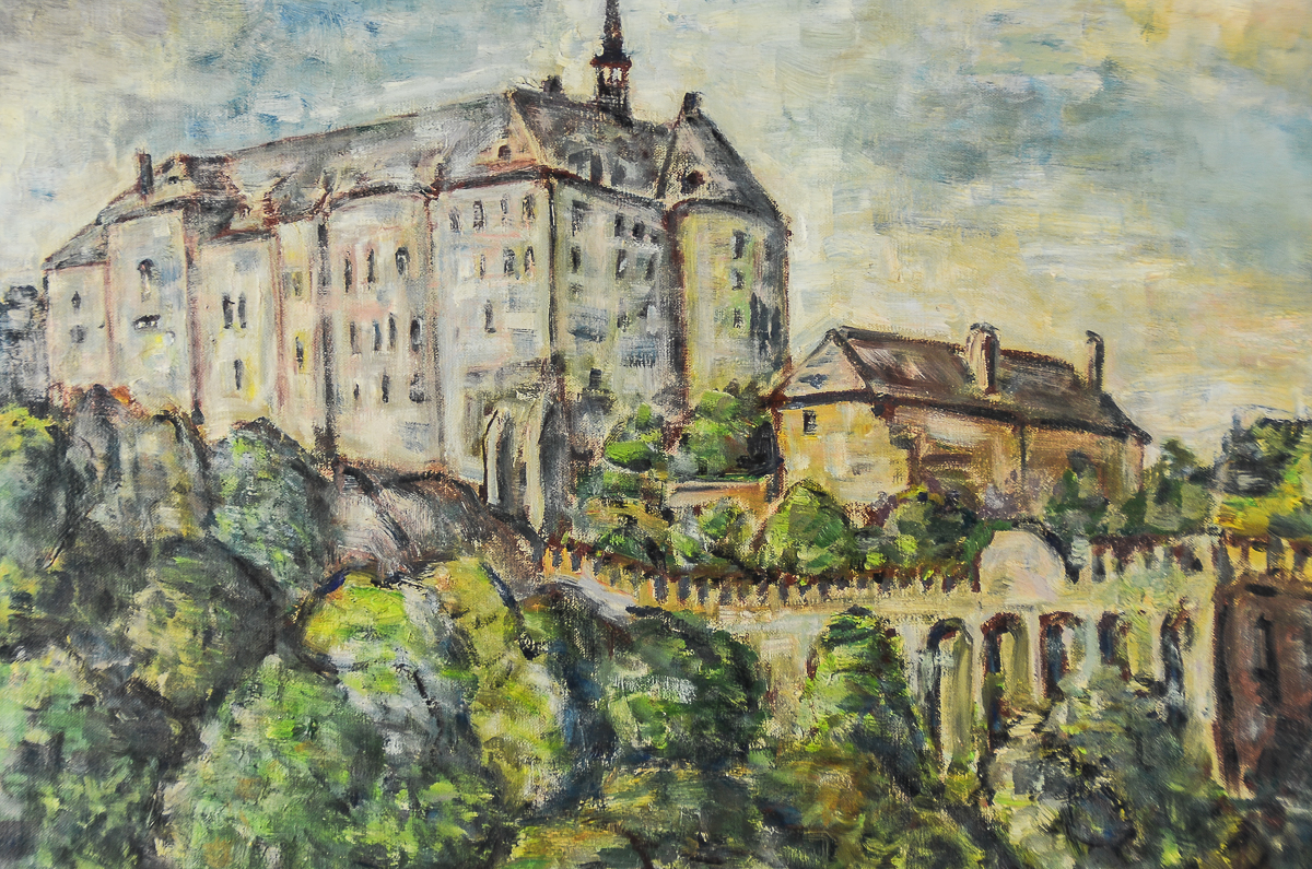 J. Lisko Oil Painting on Canvas "Prague Castle"