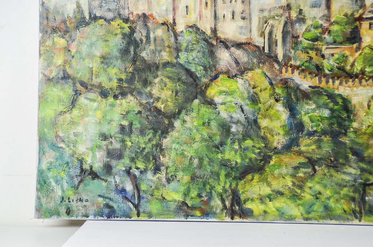 J. Lisko Oil Painting on Canvas "Prague Castle"