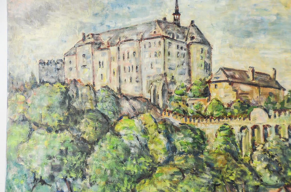 J. Lisko Oil Painting on Canvas "Prague Castle"