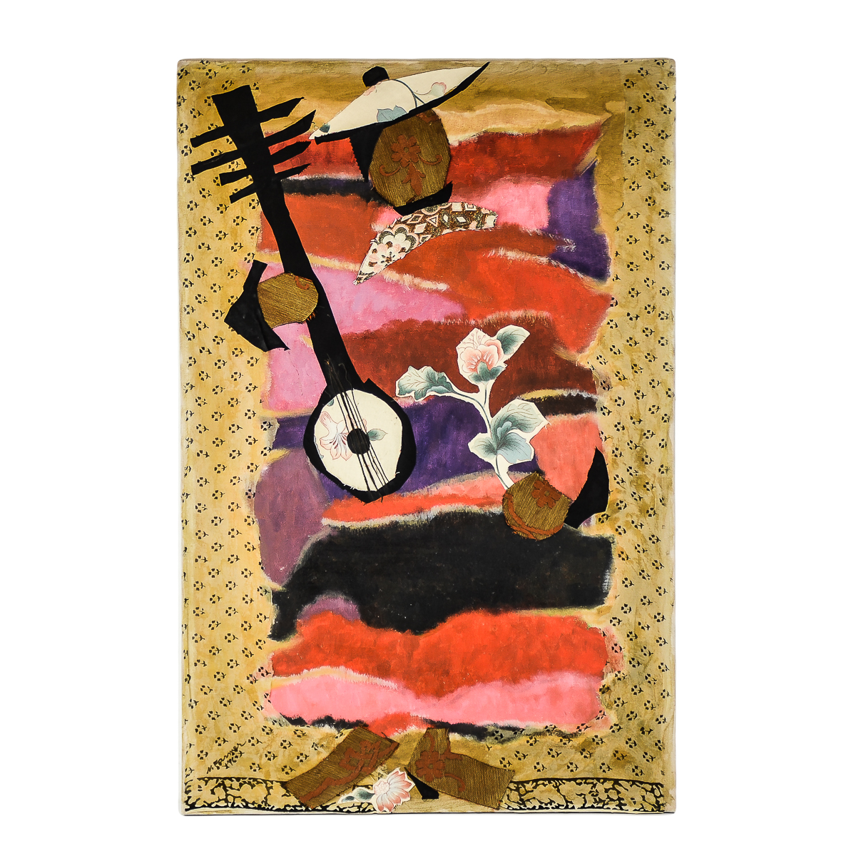 Mymy Farmer Mixed Media on Canvas "Lute Player"