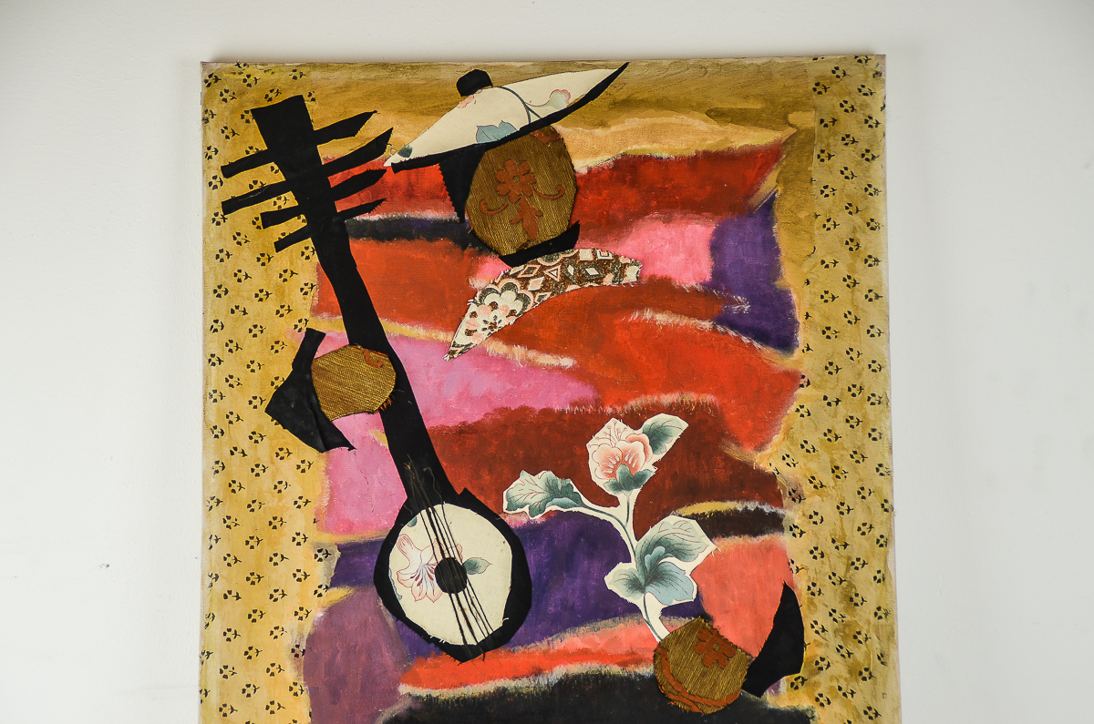 Mymy Farmer Mixed Media on Canvas "Lute Player"