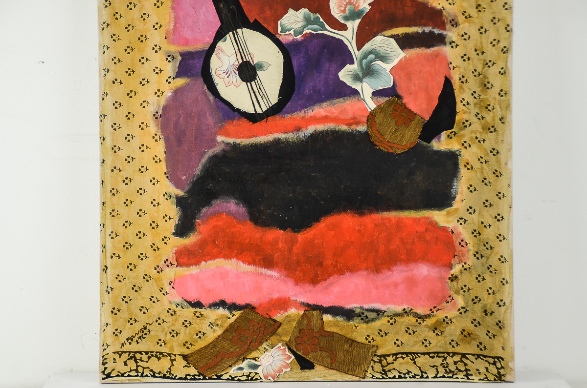 Mymy Farmer Mixed Media on Canvas "Lute Player"