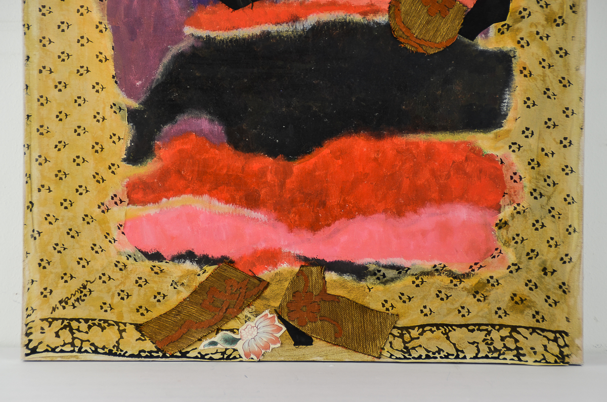 Mymy Farmer Mixed Media on Canvas "Lute Player"