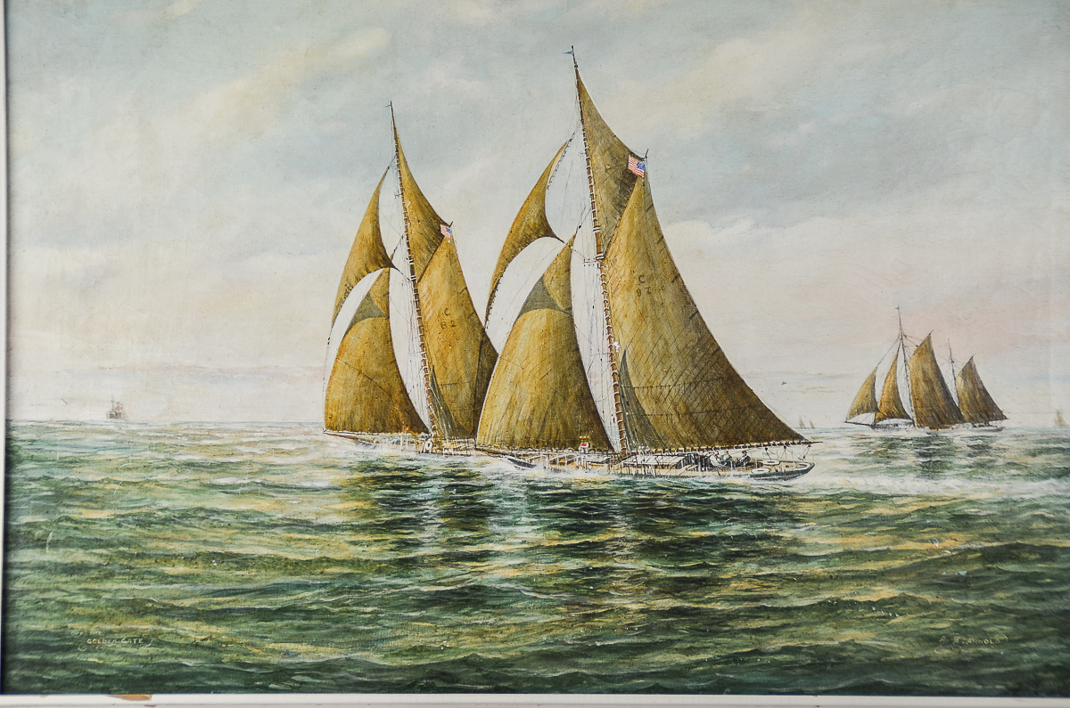 Edwin Charles Arnold Oil Painting on Canvas "Off the Golden Gate"