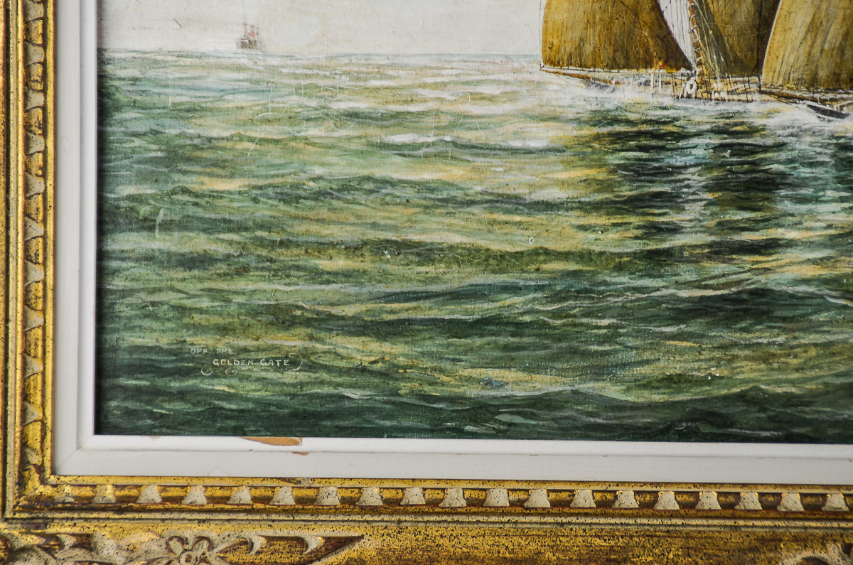 Edwin Charles Arnold Oil Painting on Canvas "Off the Golden Gate"