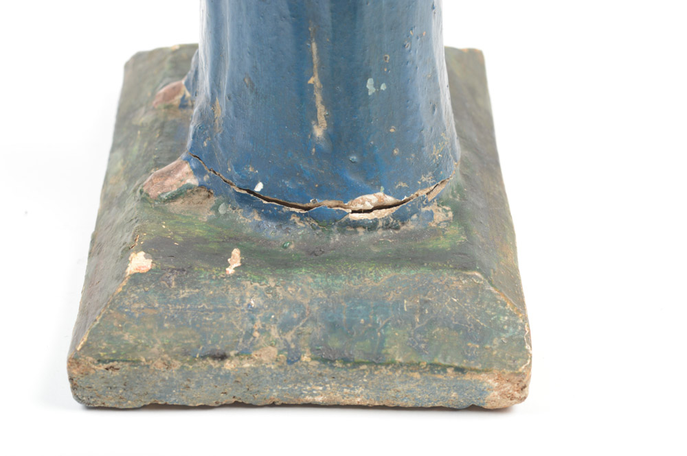 Antique Carved Santos Figure of a Tonsured Saint