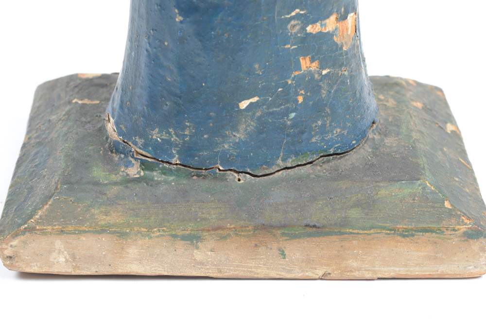 Antique Carved Santos Figure of a Tonsured Saint