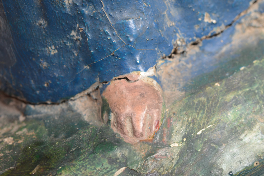 Antique Carved Santos Figure of a Tonsured Saint