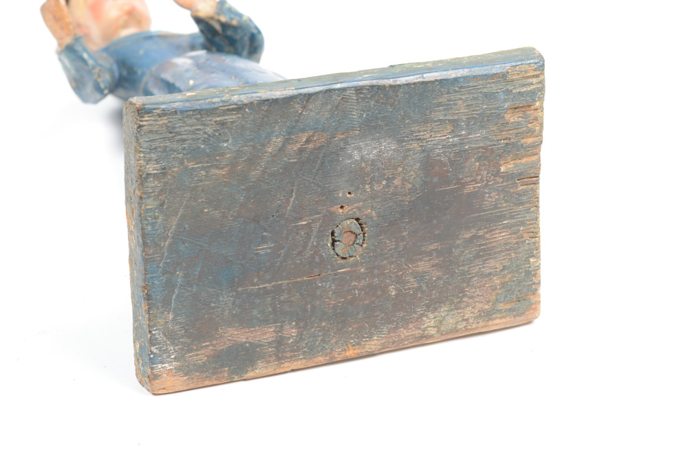 Antique Carved Santos Figure of a Tonsured Saint