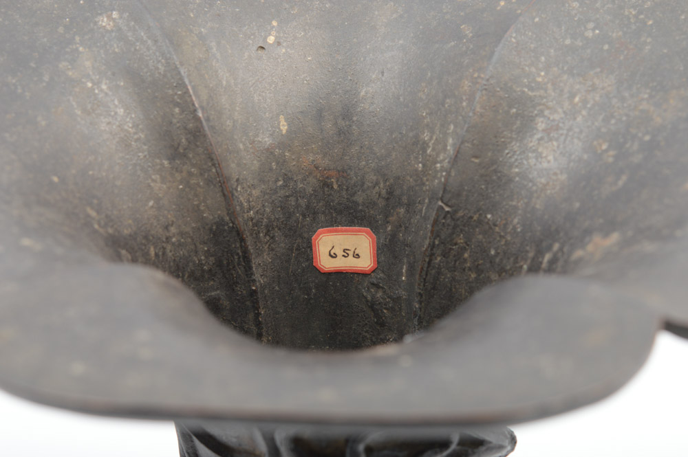 Chinese Qing Dynasty Lobed Bronze Vase With Dragon