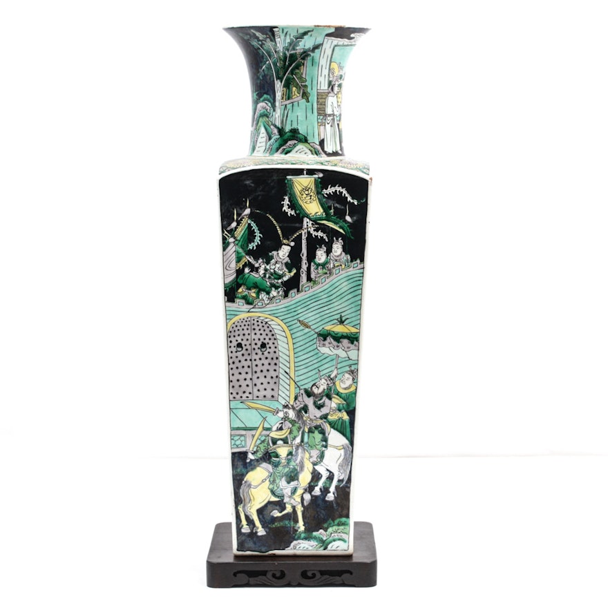 Chinese Famille Noire Style Porcelain Vase