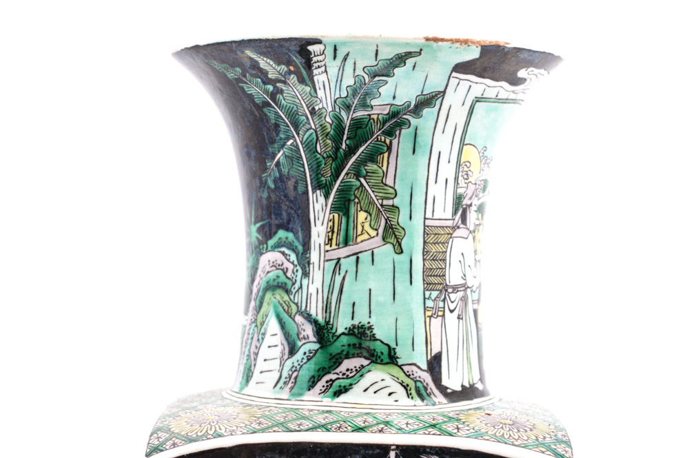 Chinese Famille Noire Style Porcelain Vase
