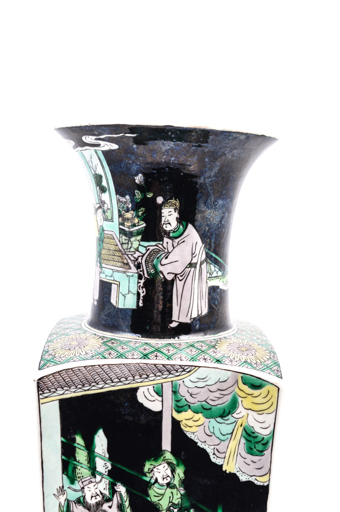 Chinese Famille Noire Style Porcelain Vase