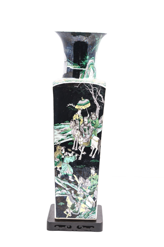 Chinese Famille Noire Style Porcelain Vase