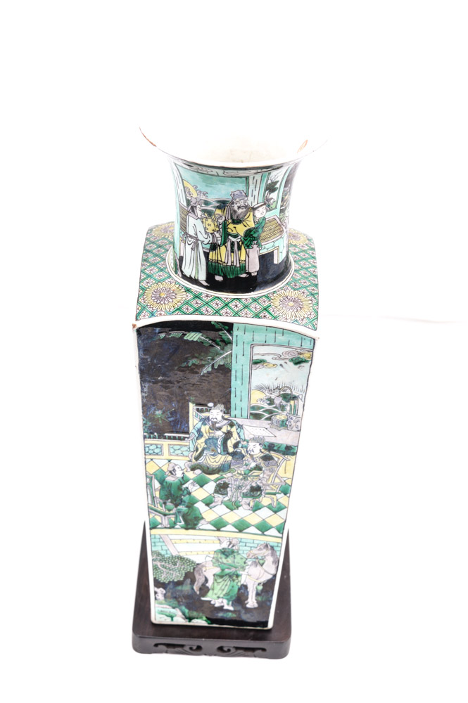 Chinese Famille Noire Style Porcelain Vase