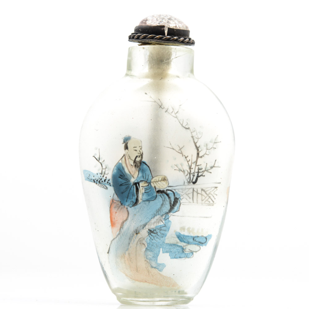 Hand Painted Chinese Glass Snuff Bottle