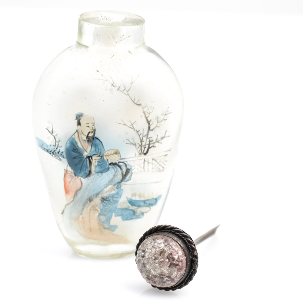 Hand Painted Chinese Glass Snuff Bottle