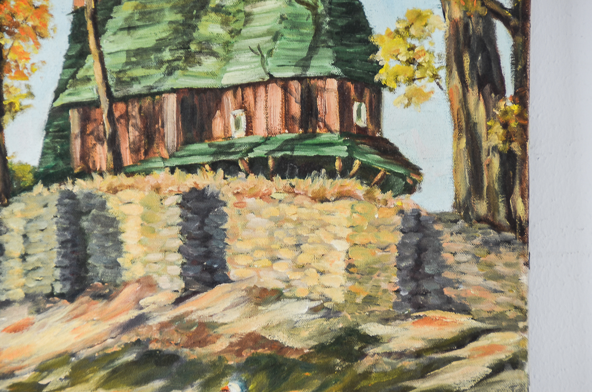 G. Hohn Oil Painting on Canvas "Geese by a River"