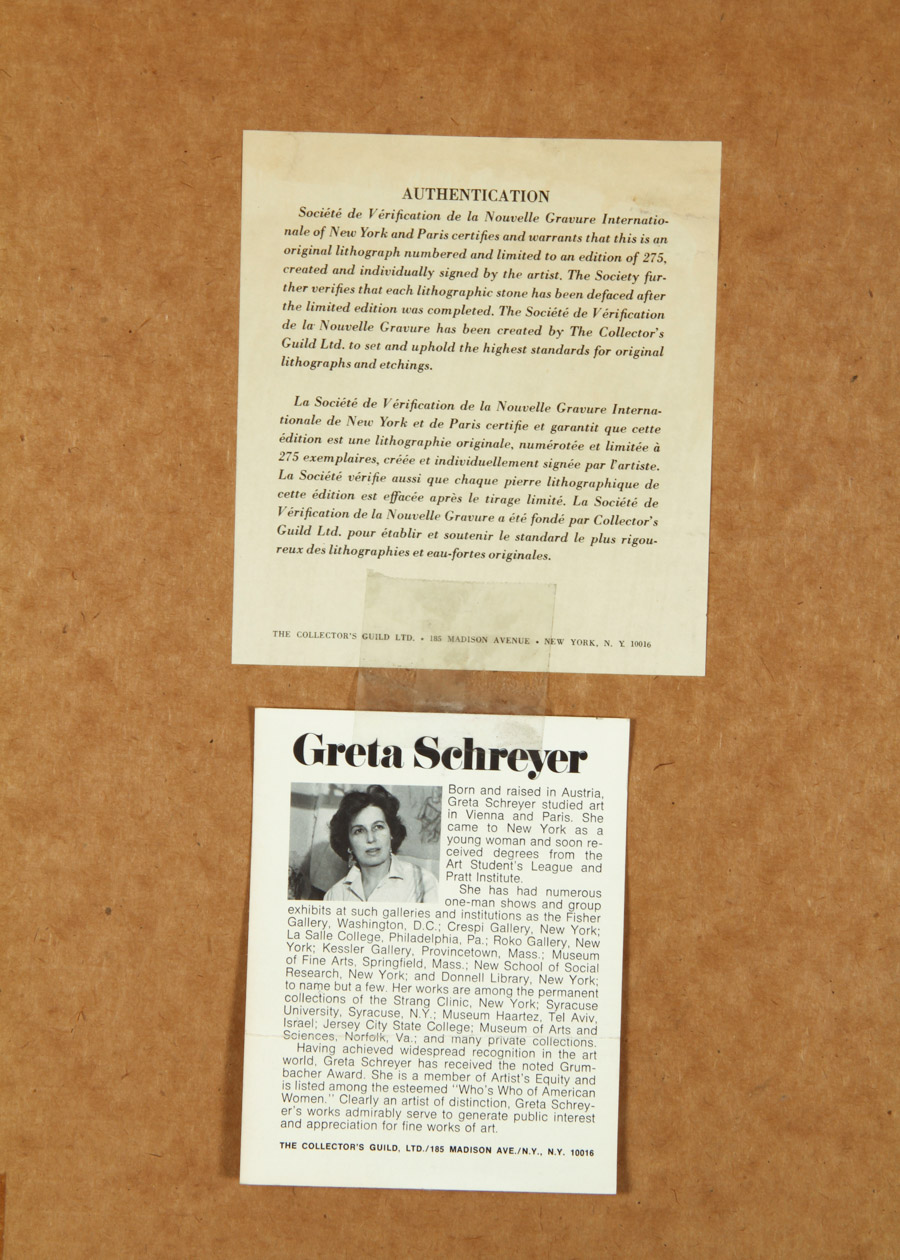 Greta Schreyer Lithograph Print on Paper